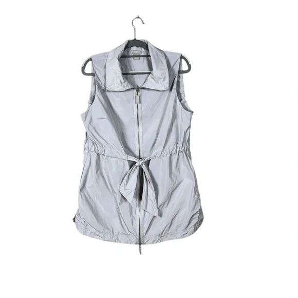 Chicos Zenergy Womens Water Resistant Tie Vest Size Large Utility Outdoors Grey - Picture 3 of 8
